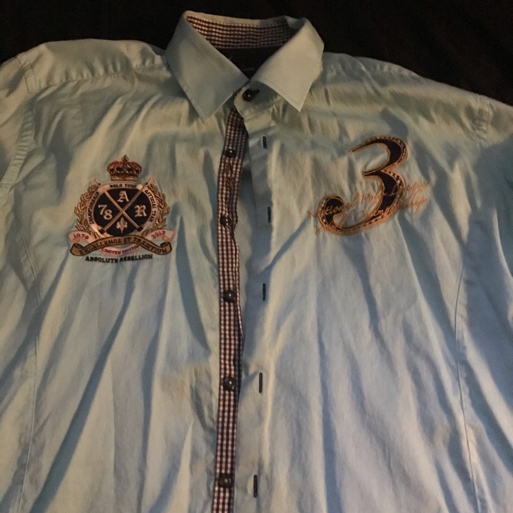 XL Slim Fit Long sleeve baby blue dress shirt